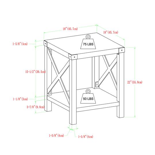 Walker Edison 22" Rustic Wood Side Table